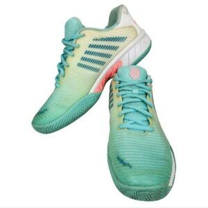 K-swiss Hypercourt Express 2 Tennis Shoes US 9.5 Aruba Blue White Soft Neon Pink